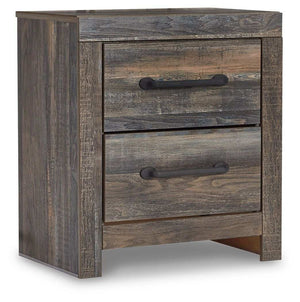 Drystan - Two Drawer Night Stand - Brown / Beige