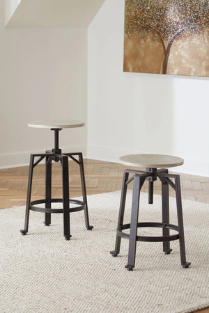 Karisslyn - Swivel Stool (Set of 2) - Whitewash / Black - Best Buy Furniture