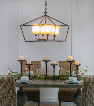 26" Iron Chandelier - Sleek Industrial Style