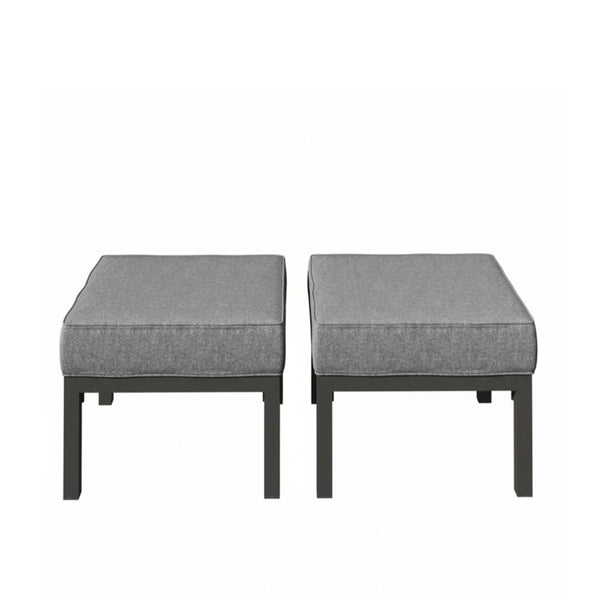 Patio Ottomans With Cushions, All-Weather Footrests (Set of 2)
