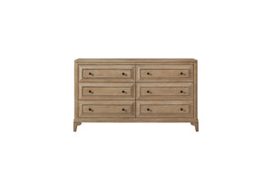 Queen Canopy Bedroom Set With A 2 Drawer Nightstand A Dresser With Poster Mirror And A Door Chest - Sand