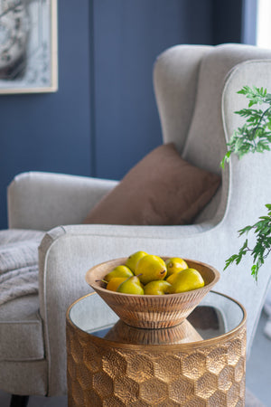 D12x4' Mango Wood Round Decorative Bowl