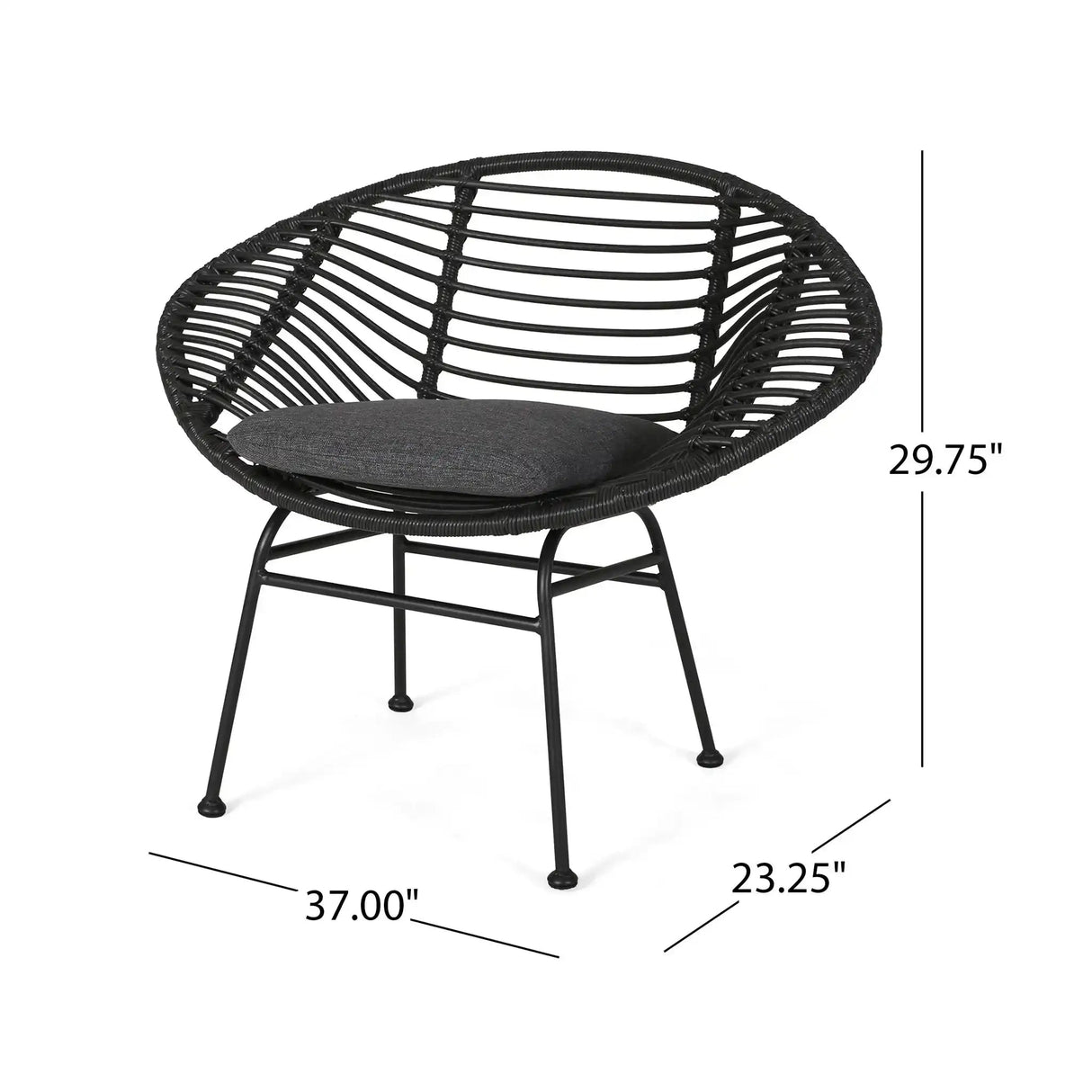 Cordella - Outdoor Woven Wicker Chairs With Cushions, (Set of 2) - Best Buy Furniture