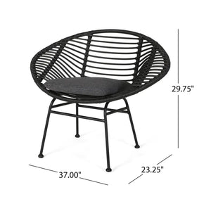 Cordella - Outdoor Woven Wicker Chairs With Cushions, (Set of 2) - Best Buy Furniture