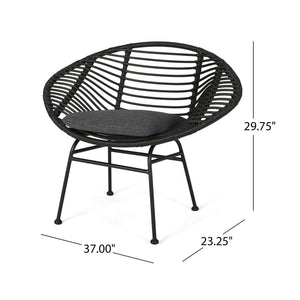 Cordella - Outdoor Woven Wicker Chairs With Cushions, (Set of 2)