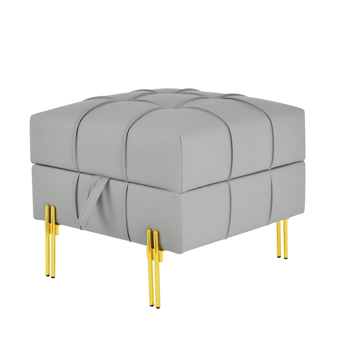 22 Inches Anti-Scratch Leather Storage Ottoman
