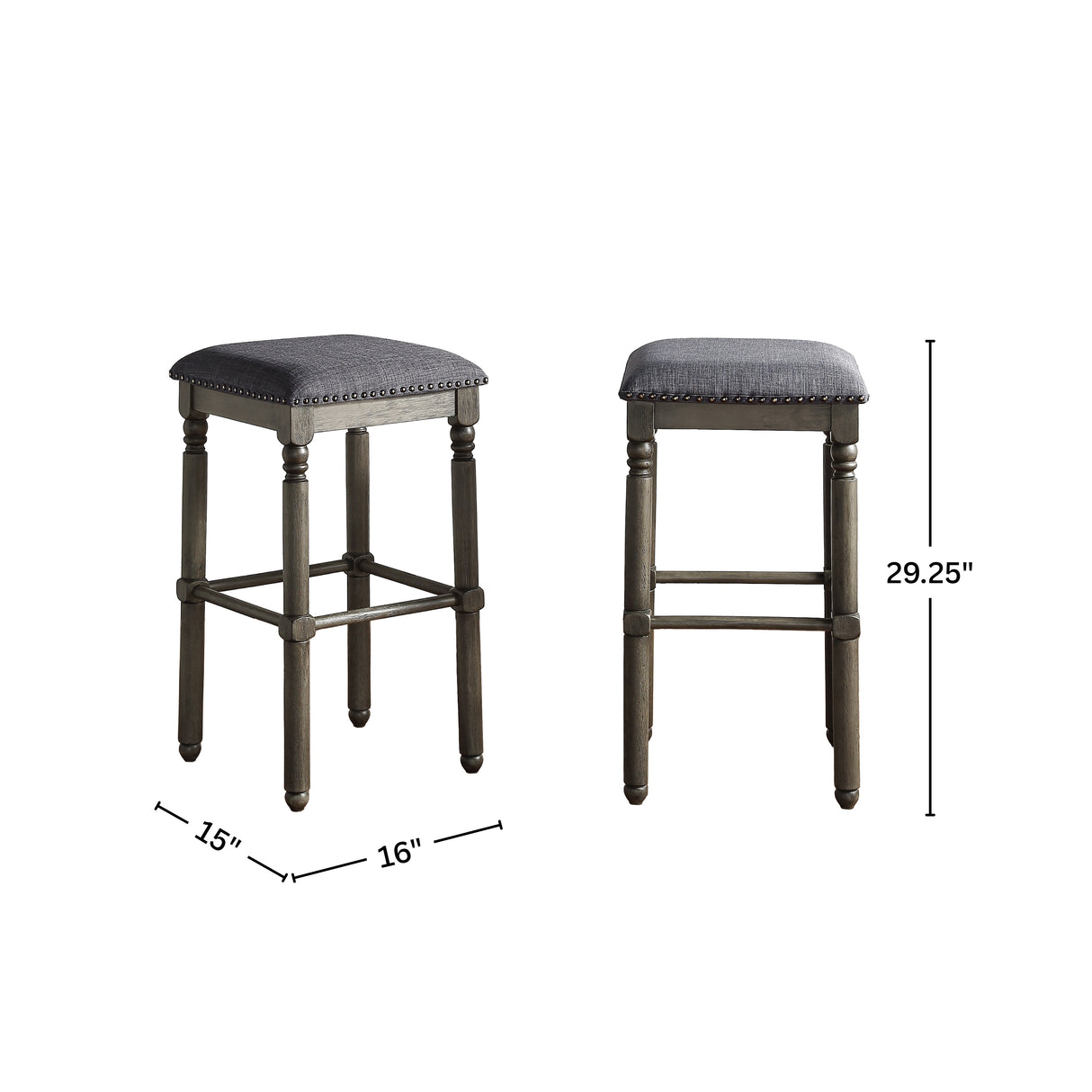 Arnhem Wood Upholstered Bar Stools, Set of 2