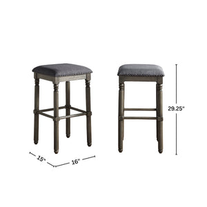 Arnhem Wood Upholstered Bar Stools, Set of 2