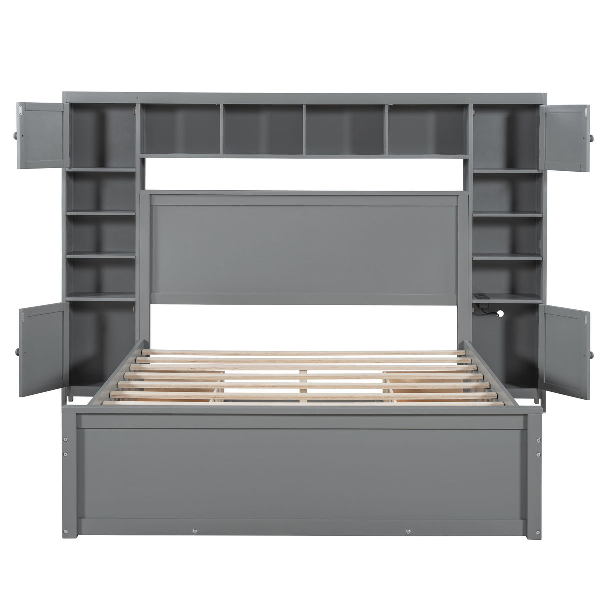 Bed With All In One Cabinet, Shelf And Sockets