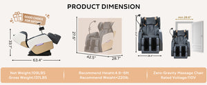 2026 Massage Chair Recliner with Zero Gravity and Full Body Air Pressure