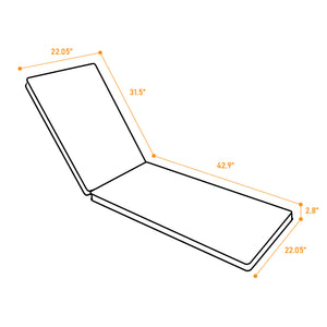 2PCS Set Outdoor Lounge Chair Cushion Replacement - Yellow/White