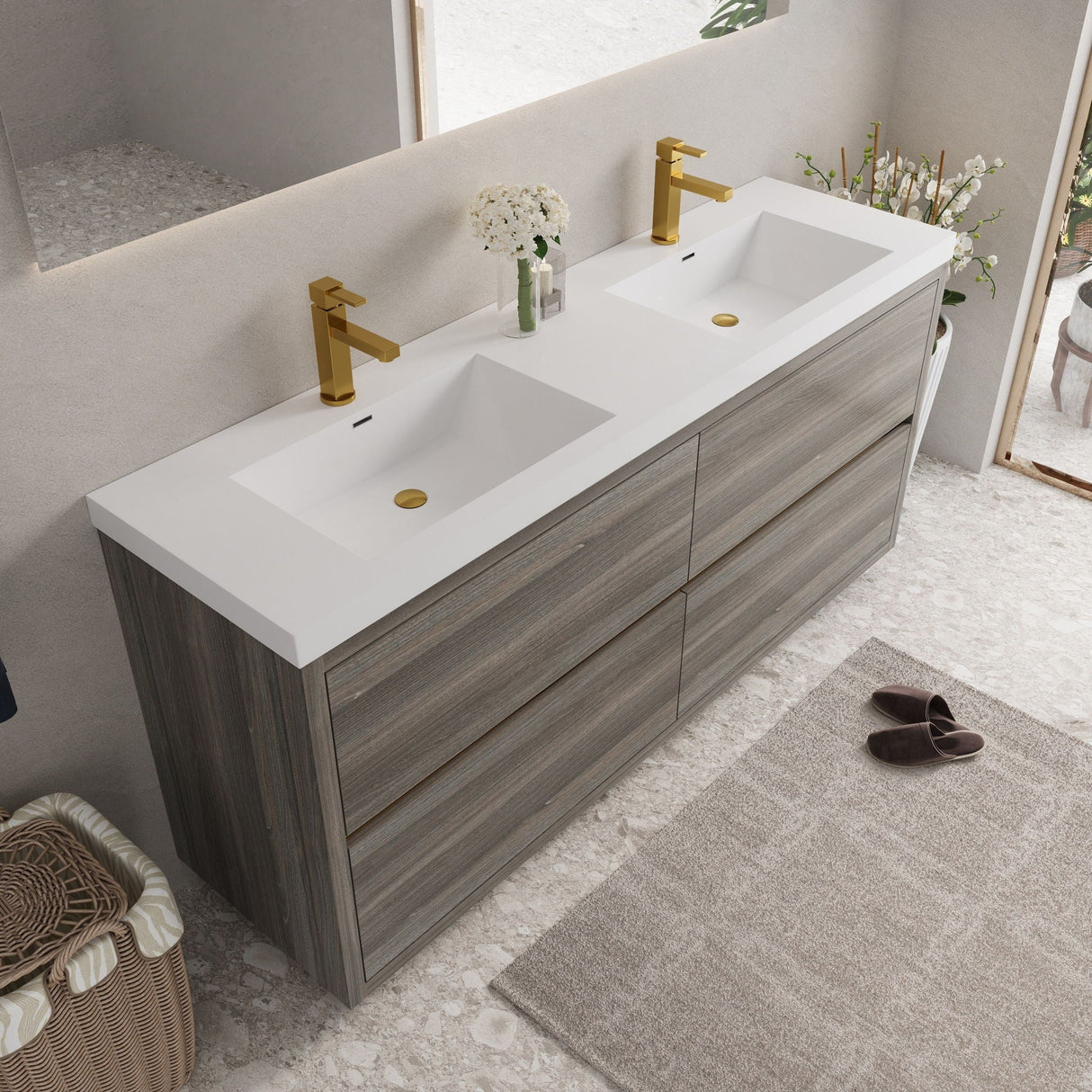 Bathin Freestanding Bathroom Vanity With Double Sinks