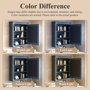 Wall Mounted Bathroom Storage Cabinet With Mirror, Medicine Cabinet With Height Adjustable Shelf