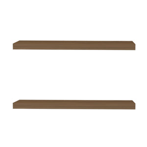 Mahogany Floating Shelf Set of 2 with Minimalist Design - Mahogany