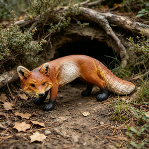 19.69" Long Realistic Red Fox Statue