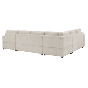 Oversized Sectional U-Shaped Sofa With Chaise Lounge And Three Soft Throw Pillows