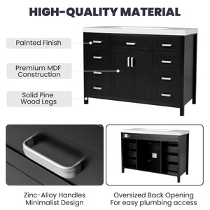 47" Bathroom Vanity Without Sink, Cabinet Only