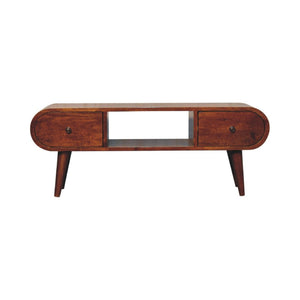 Solid Wood Circular TV Unit
