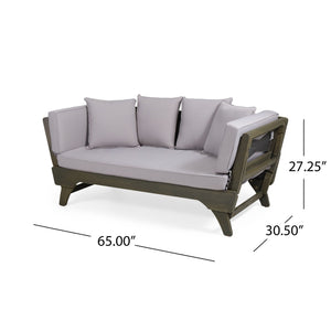 Outdoor Acacia Wood Expandable Daybed With Cushions - Best Buy Furniture