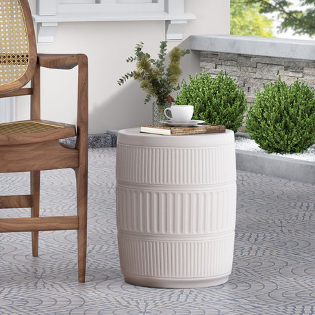 Outdoor Patio End Table - Antique White - Best Buy Furniture