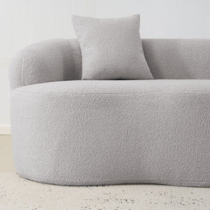 Curved Loveseat Sofa With Round Armrest