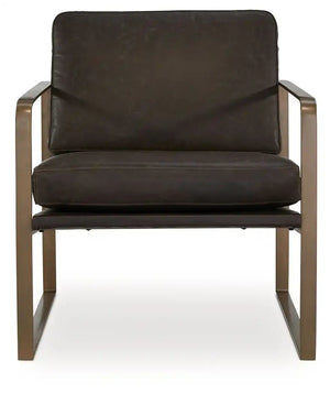 Bradett - Accent Chair - Dark Brown / Gold Finish - Best Buy Furniture