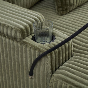 Modern Chaise Sofa With Adjustable Backrest, Cup Holders, Phone Holder & Storage Compartments For Living Room