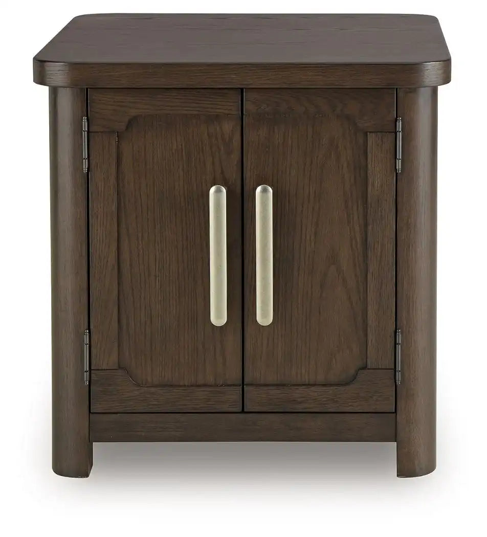 Breckington - Rectangular 2-door End Table - Dark Brown - Best Buy Furniture