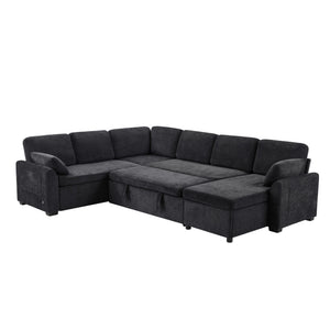 Convertible U-Shaped Sectional Sofa Bed With Reversible Chaise