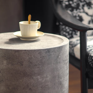 Modern Faux Concrete Round Corner Accent Table
