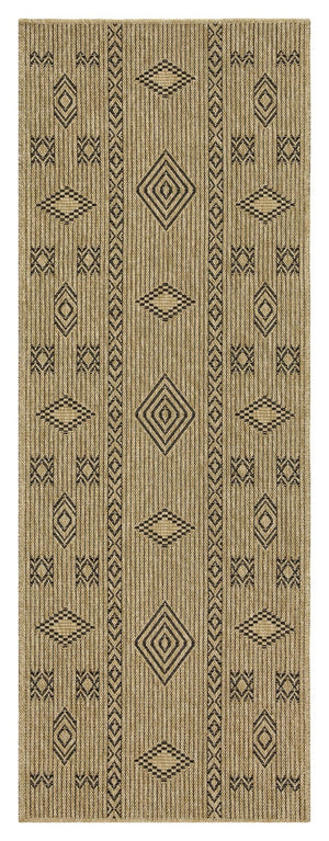 Earth - 7'10" X 10'3" Indoor, Outdoor Area Rug - Natural / Black