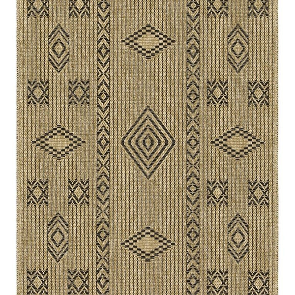 Earth - 2'7" X 7'3" Indoor, Outdoor Area Rug - Jute / Black