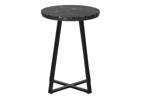 Accent Table, Side, Round Marble Look Contemporary & Modern - Black - Best Buy Furniture