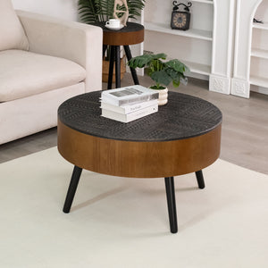 Round Coffee Table With Storage Function For Living Rooms
