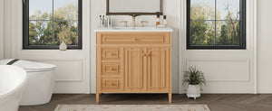 36" Bathroom Vanity with Sink, Solid Wood & MDF Cabinet
