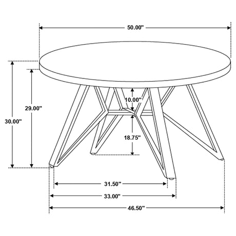 Royceton - Top Dining Table Industrial Round Dining Table - Gray / Black