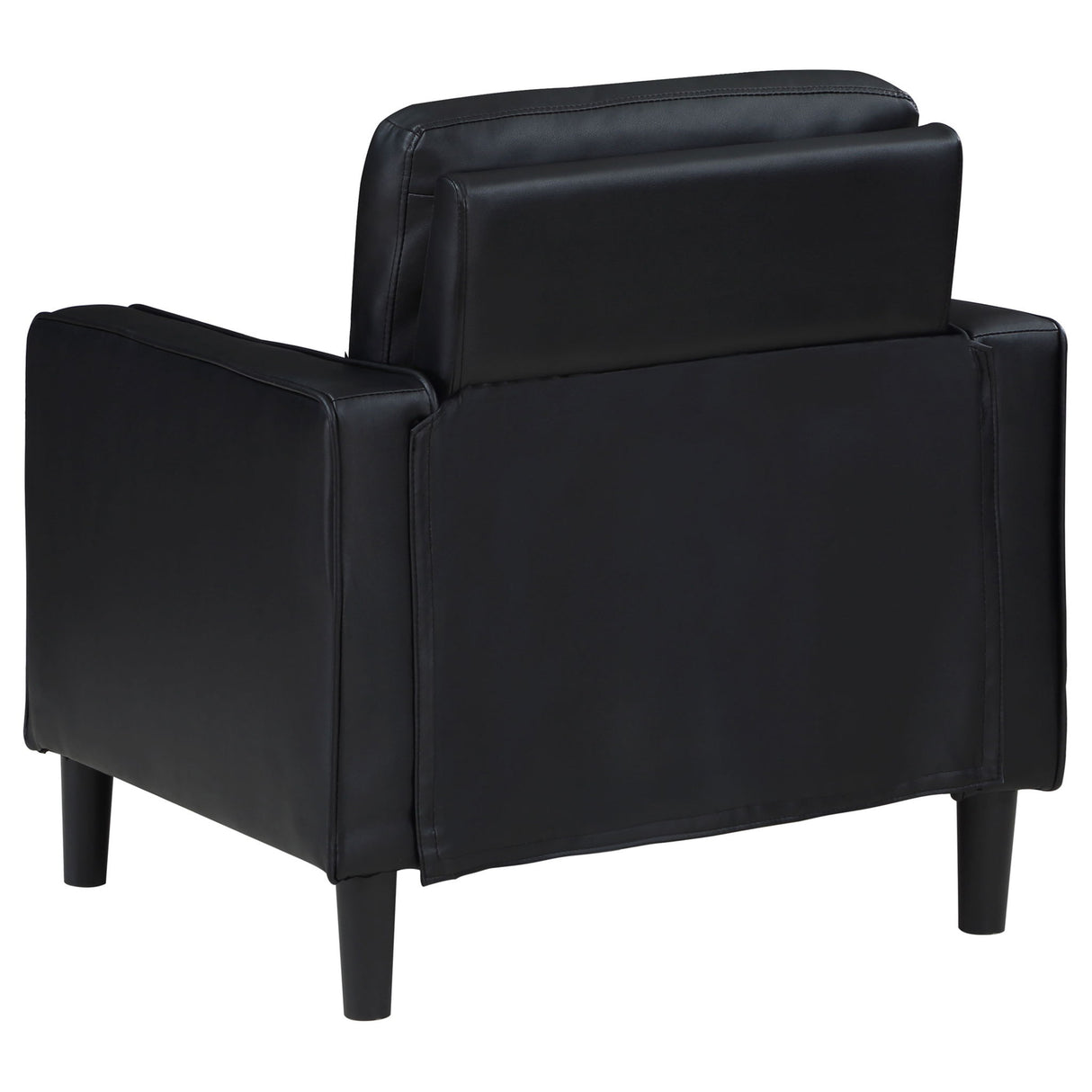 Weld 3 Piece Upholstered Track Arm Sofa Set - Black