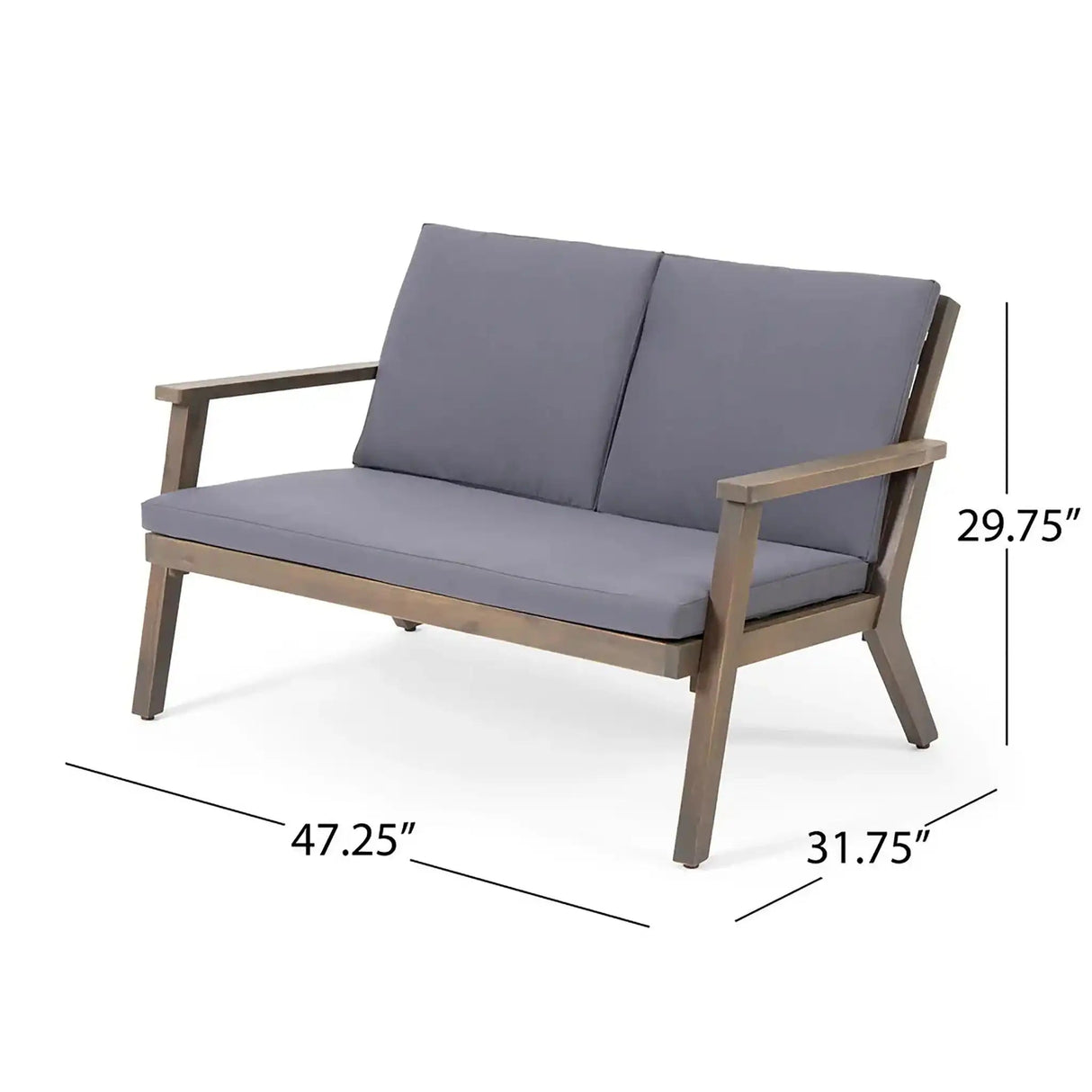 Avacyn - Outdoor Acacia Wood 4 Seater Chat Set With Cushions - Best Buy Furniture