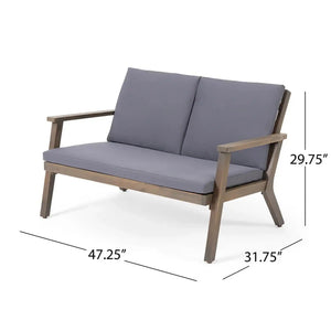 Avacyn - Outdoor Acacia Wood 4 Seater Chat Set With Cushions - Best Buy Furniture
