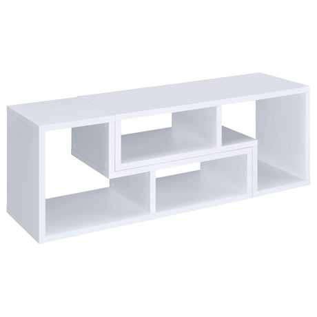 Convertable L-Shaped Bookcase With Open Shelves - White