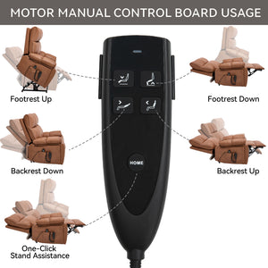 Orange Leatheraire Heat Massage Dual Motor Lift Recliner