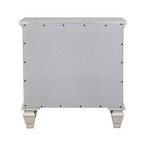 Cottage 3 Drawer Nightstand With Pull Out Tray - Cream White
