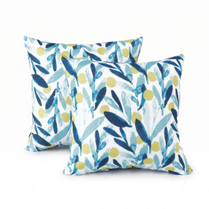 6 Pack Outdoor Pillow Covers - Coastal Leaves Design