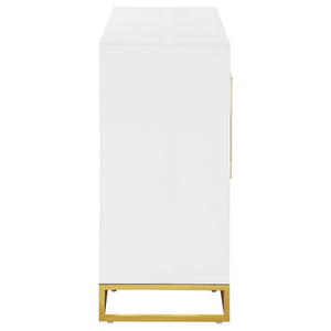 Synchrony - 2 Door Accent Cabinet With Art Deco Trim - White