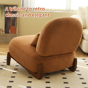Cute Accent Chair with Solid Wood Legs