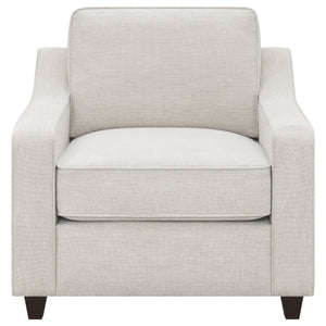 Mahaffey - Upholstered Sloped Track Arm Chair - Beige