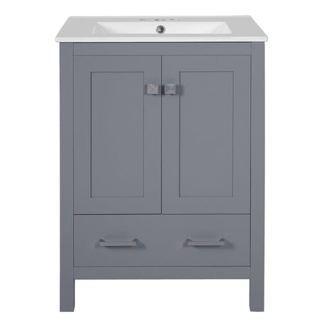 Bathroom Vanity With Integrated Undermount Ceramic Sink, 2 Doors And 1 Drawer, Soft Close Hinges