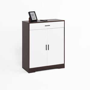 Freestanding Wooden Shoe Cabinet, 4 Tier Organizer With Drawer