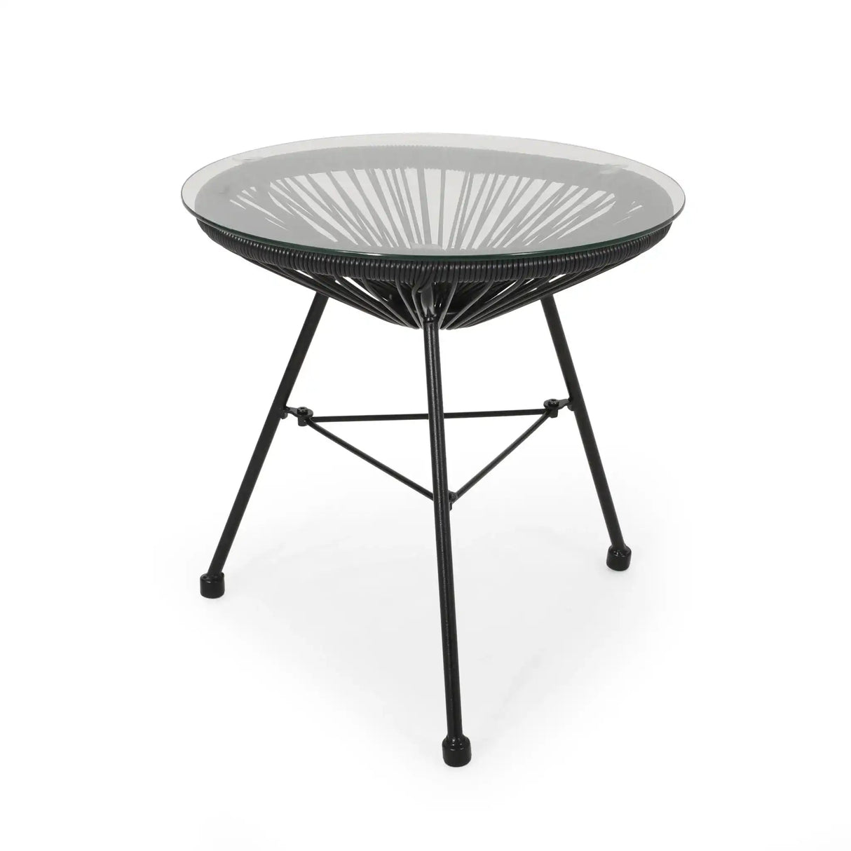 Nusa - Modern Rattan Side Table With Tempered Glass Top - Best Buy Furniture