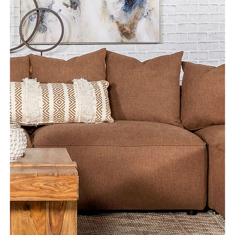 Colleen - Armless Chair With Pillows - Terracotta